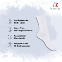 Footstar Damen Baumwollsocken (10 Paar), handgekettelte flache Spitze - Everyday! - Weiß 35-38