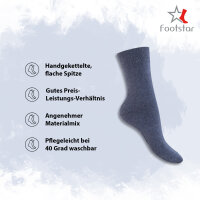 Footstar Damen Baumwollsocken (10 Paar), handgekettelte flache Spitze - Everyday! - Jeans 39-42