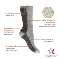 Footstar Damen & Herren Wollsocken (2er Pack) THERMO-ULTRA - Dunkelgrau 35-38