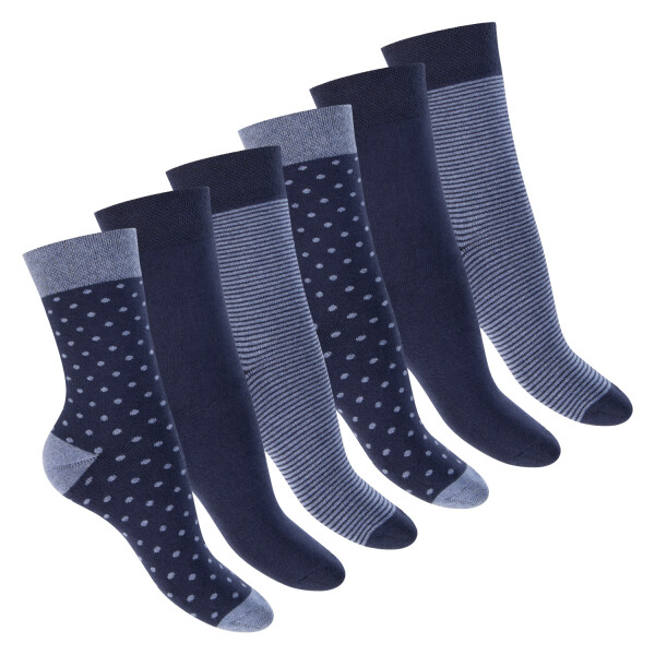 Footstar Damen Wintersocken (6 Paar), Warme Vollfrottee Socken mit Thermo Effekt - Navy 35-38