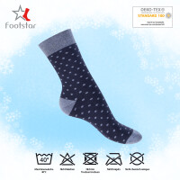 Footstar Damen Wintersocken (6 Paar), Warme Vollfrottee Socken mit Thermo Effekt - Navy 35-38