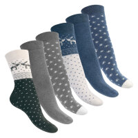 Footstar Damen Wintersocken (6 Paar), Warme Vollfrottee...