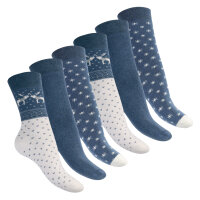 Footstar Damen Wintersocken (6 Paar), Warme Vollfrottee...