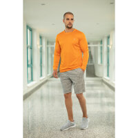 CFLEX Herren Fitness Shirt Langarm, Sporthemd Longsleeve, Quickdry Piqué - Orange L