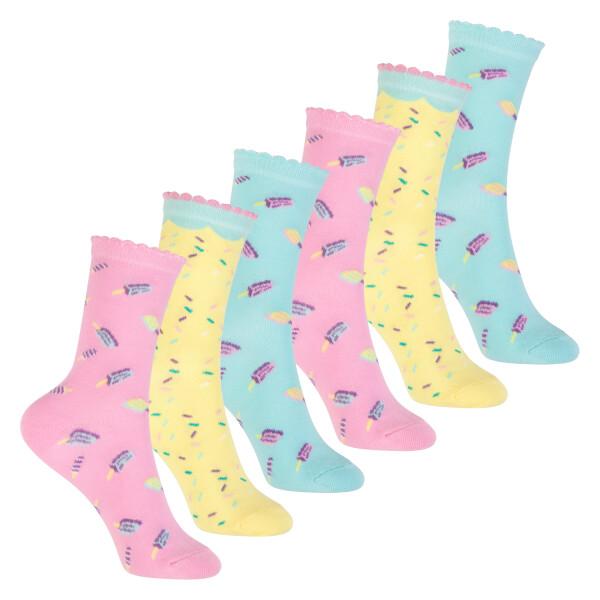 Footstar Bunte Baumwoll Socken für Kinder (6er Pack) - Pastell Mix 23-26