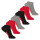 kicker Kinder Sneaker Socken (6 Paar) Schwarz Rot Grau 27-30