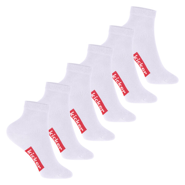 kicker Kinder Kurzschaft Socken (6 Paar) Weiß 23-26