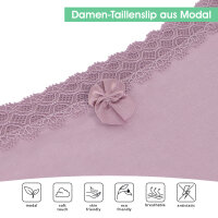 Celodoro Damen Eco Taillenslip aus Modal (4er Pack), Maxi-Slip mit Spitze und Schleife - Pastell Mix L