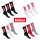 kicker Damen & Herren Crew Socks (6 Paar) Schwarz Rot Grau 35-38