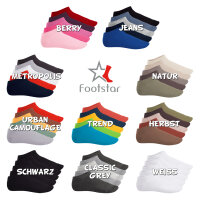 Footstar Herren & Damen Sneaker Socken (20 Paar) Kurze Sportsocken aus Baumwolle - Sneak It! - Schwarz 35-38