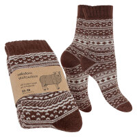 Celodoro Damen & Herren Frottee-Wollsocken mit Muster...