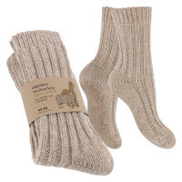 Celodoro Damen & Herren Natur Wollsocken mit Alpaka Wintersocken (1 Paar) - Beige 35-38