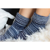 Celodoro Damen & Herren Mouline Wollsocken mit Umschlag (1 Paar) - Blau 35-38