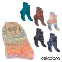 Celodoro Damen & Herren Mouline Wollsocken mit Umschlag (1 Paar) - Grau 35-38