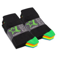 Footstar Herren & Damen Baumwollsocken (8 Paar) Socken im Neon Look - Fun Schwarz 35-38