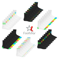 Footstar Herren & Damen Baumwollsocken (8 Paar) Socken im Neon Look - Fun Schwarz 35-38