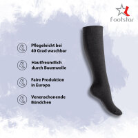 Footstar Herren & Damen Kniestrümpfe (5 Paar), Klassische Strümpfe aus Baumwolle - Everyday! - Anthrazit 35-38