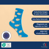 Bunte Baumwoll Basic Socken (6 Paar) mit lustigen Motiven für Mädchen & Jungen - Sweets 27-30