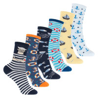 Bunte Baumwoll Basic Socken (6 Paar) mit lustigen Motiven...