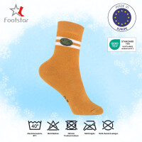 Footstar Kinder Frottee-Socken mit Motiv (6 Paar) Warme Socken mit Thermoeffekt - Smiley Motiv 23-26