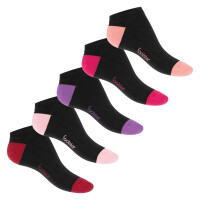 Footstar Damen und Herren Sneaker Socken (10 Paar) mit abgesetzter Ferse und Spitze - Berry 35-38