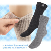 Celodoro Damen und Herren Trachten Socken (2 Paar) mit Edelweiß-Pin Oktoberfest Strümpfe Marine-35-38