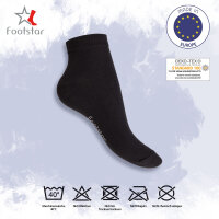 Footstar Herren & Damen Kurzschaft Socken (10 Paar) - Sneak it! - Schwarz 39-42