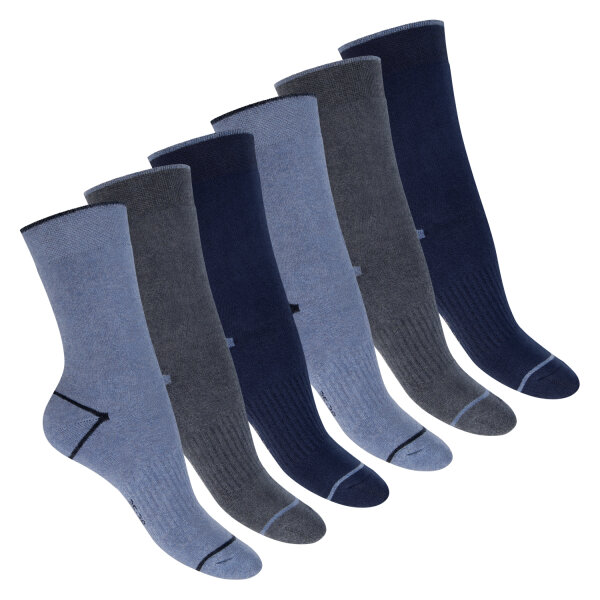 Footstar Damen und Herren Wintersocken (6 Paar) Warme Vollfrottee Socken mit Thermo Effekt - Everyday! - Jeans 47-50