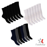 Footstar Damen Soft Viskose Socken (6 Paar) Klassische Basic Damensocken - Weiß 35-38