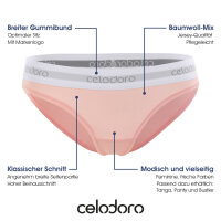 Celodoro Damen Bikini Slip mit Webgummi-Bund (3er Pack) Sport Slip - Weiß L