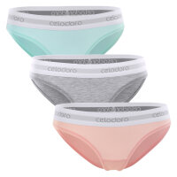 Celodoro Damen Bikini Slip mit Webgummi-Bund (3er Pack)...