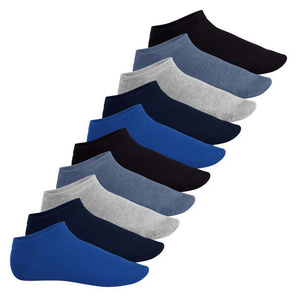 Footstar Herren & Damen Sneaker Socken (10 Paar), Kurze Sportsocken aus Baumwolle - Sneak It! - Jeanstöne 47-50