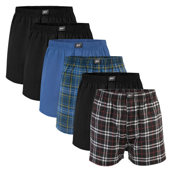 MT Herren Web Boxershorts (6er Pack) American Boxer gewebt aus Baumwolle