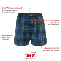 MT Herren Web Boxershorts (6er Pack) American Boxer gewebt aus Baumwolle - Schwarz M