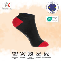 Footstar Kinder Baumwoll Sneaker Socken (10 Paar) mit abgesetzter Ferse und Spitze - Funfarben 23-26