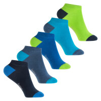 Footstar Kinder Baumwoll Sneaker Socken (10 Paar) mit abgesetzter Ferse und Spitze - Caribbean 23-26