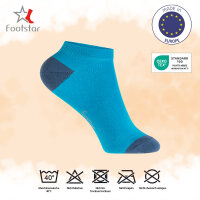 Footstar Kinder Baumwoll Sneaker Socken (10 Paar) mit abgesetzter Ferse und Spitze - Caribbean 23-26