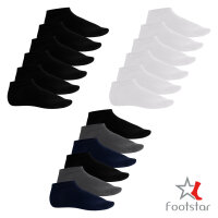 Footstar Sneaker Socken atmungsaktiv - 6er Pack Kurze Sommer Socken aus Viskose - Weiß 39-42