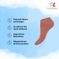 Footstar Damen Motiv Sneaker Socken (8 Paar), Kurze süße Söckchen mit Mustern - Weiss-Bunt / 8 Paar 35-38