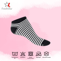 Footstar Damen Motiv Sneaker Socken (8 Paar), Kurze süße Söckchen mit Mustern - Schwarz-Weiß-Mix 35-38