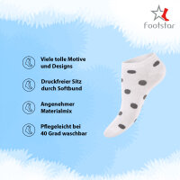 Footstar Damen Motiv Sneaker Socken (8 Paar), Kurze süße Söckchen mit Mustern - Schwarze Streifen 35-38