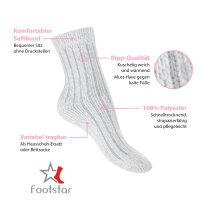 Footstar Damen Kuschel Socken (4 Paar) Warme und flauschige Soft Socken - Rosa Weiß Mix 35-38