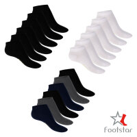 Footstar Damen Viskose Sneaker Socken (6 Paar) Soft Ankle Socks - Schwarz 35-38