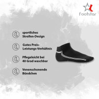 Footstar Damen & Herren Motiv Sneaker Socken (10 Paar) - Schwarz 35-38