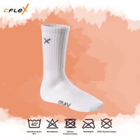 CFLEX Lifestyle Damen & Herren Crew Socks (6 Paar) - White 35-38