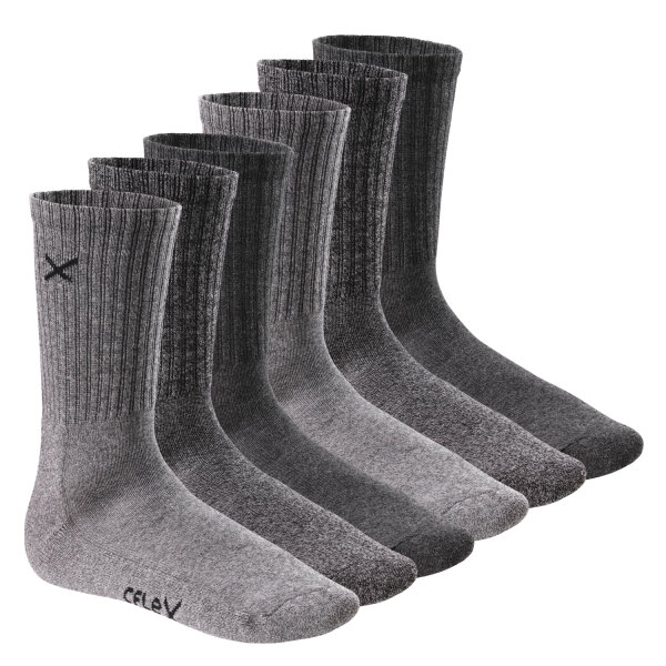 CFLEX Lifestyle Damen & Herren Crew Socks (6 Paar) - Sports Mouline 35-38