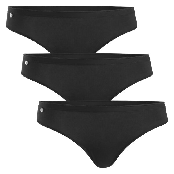 Celodoro Damen Basic String Tanga (3er Pack) Mini-Slip - Schwarz L