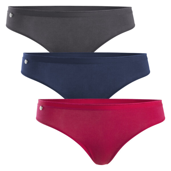 Celodoro Damen Basic String Tanga (3er Pack) Mini-Slip - Dark Mix M