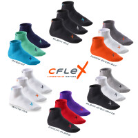 CFLEX Lifestyle Herren & Damen Kurzschaft Socken (6 Paar), Baumwoll Quarter Socken - Iridium Flame 35-38