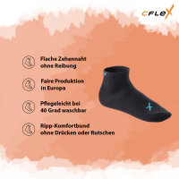 CFLEX Lifestyle Herren & Damen Kurzschaft Socken (6 Paar), Baumwoll Quarter Socken - Black Mix 35-38